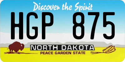 ND license plate HGP875