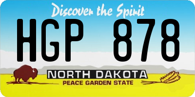 ND license plate HGP878