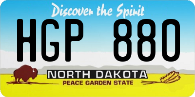 ND license plate HGP880