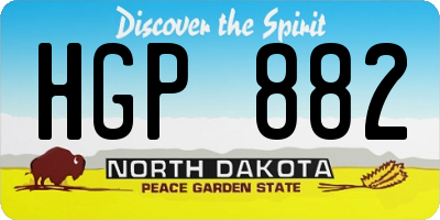 ND license plate HGP882