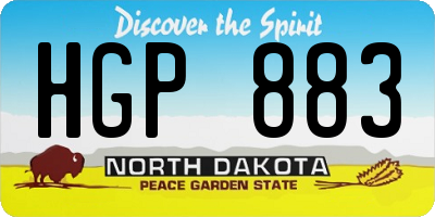 ND license plate HGP883