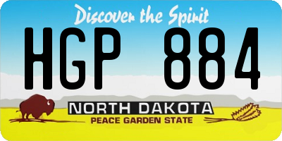 ND license plate HGP884