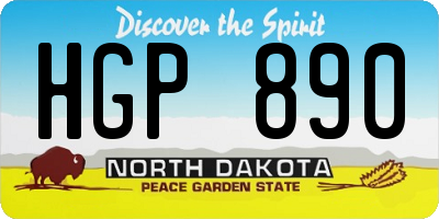 ND license plate HGP890