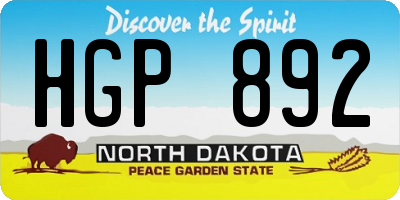 ND license plate HGP892