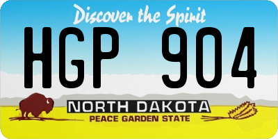ND license plate HGP904