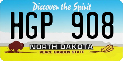 ND license plate HGP908