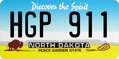 ND license plate HGP911