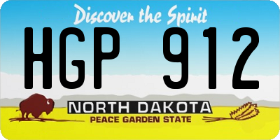 ND license plate HGP912