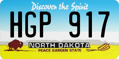 ND license plate HGP917