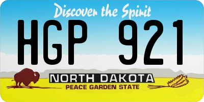 ND license plate HGP921