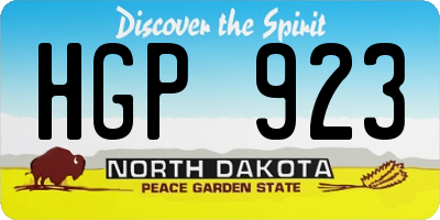 ND license plate HGP923