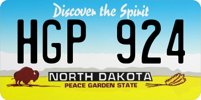 ND license plate HGP924