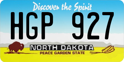 ND license plate HGP927