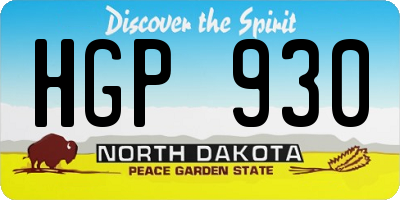 ND license plate HGP930