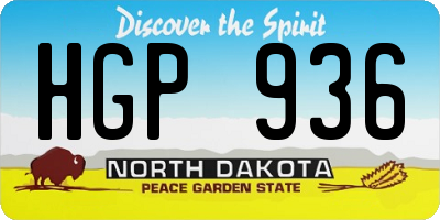 ND license plate HGP936