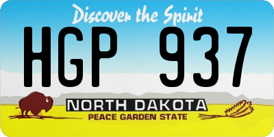 ND license plate HGP937