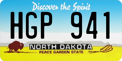 ND license plate HGP941