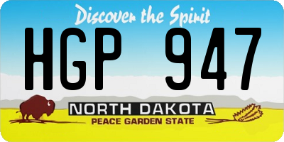 ND license plate HGP947