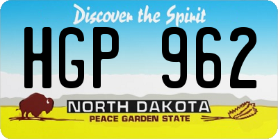 ND license plate HGP962