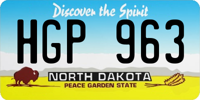 ND license plate HGP963