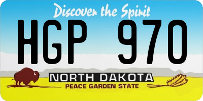 ND license plate HGP970