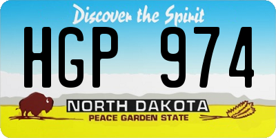 ND license plate HGP974