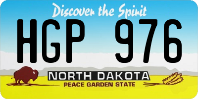 ND license plate HGP976
