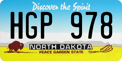 ND license plate HGP978