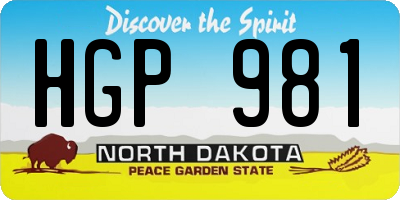 ND license plate HGP981