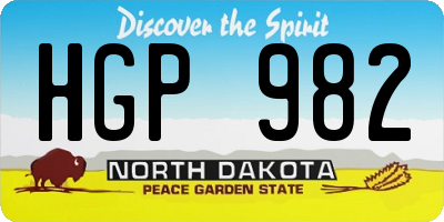 ND license plate HGP982
