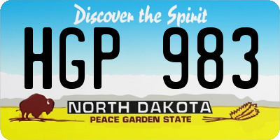 ND license plate HGP983