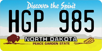 ND license plate HGP985