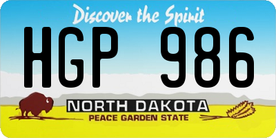 ND license plate HGP986