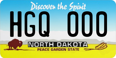 ND license plate HGQ000