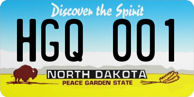 ND license plate HGQ001