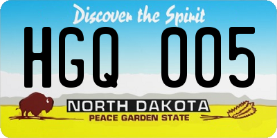 ND license plate HGQ005