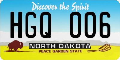 ND license plate HGQ006