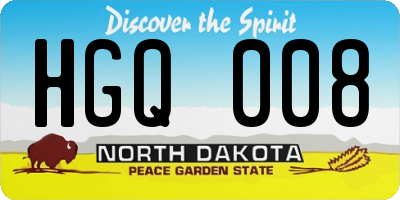 ND license plate HGQ008
