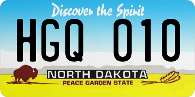ND license plate HGQ010