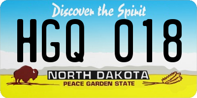 ND license plate HGQ018