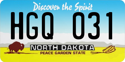 ND license plate HGQ031