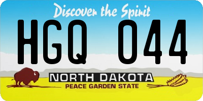 ND license plate HGQ044