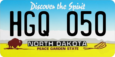 ND license plate HGQ050