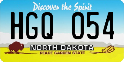 ND license plate HGQ054