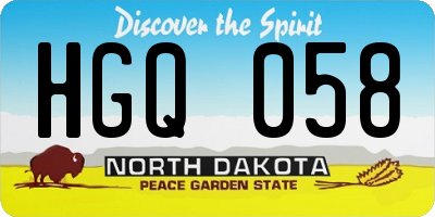ND license plate HGQ058