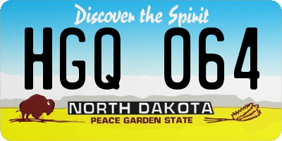 ND license plate HGQ064