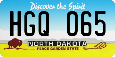 ND license plate HGQ065