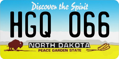 ND license plate HGQ066