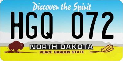 ND license plate HGQ072