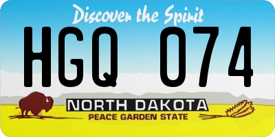 ND license plate HGQ074